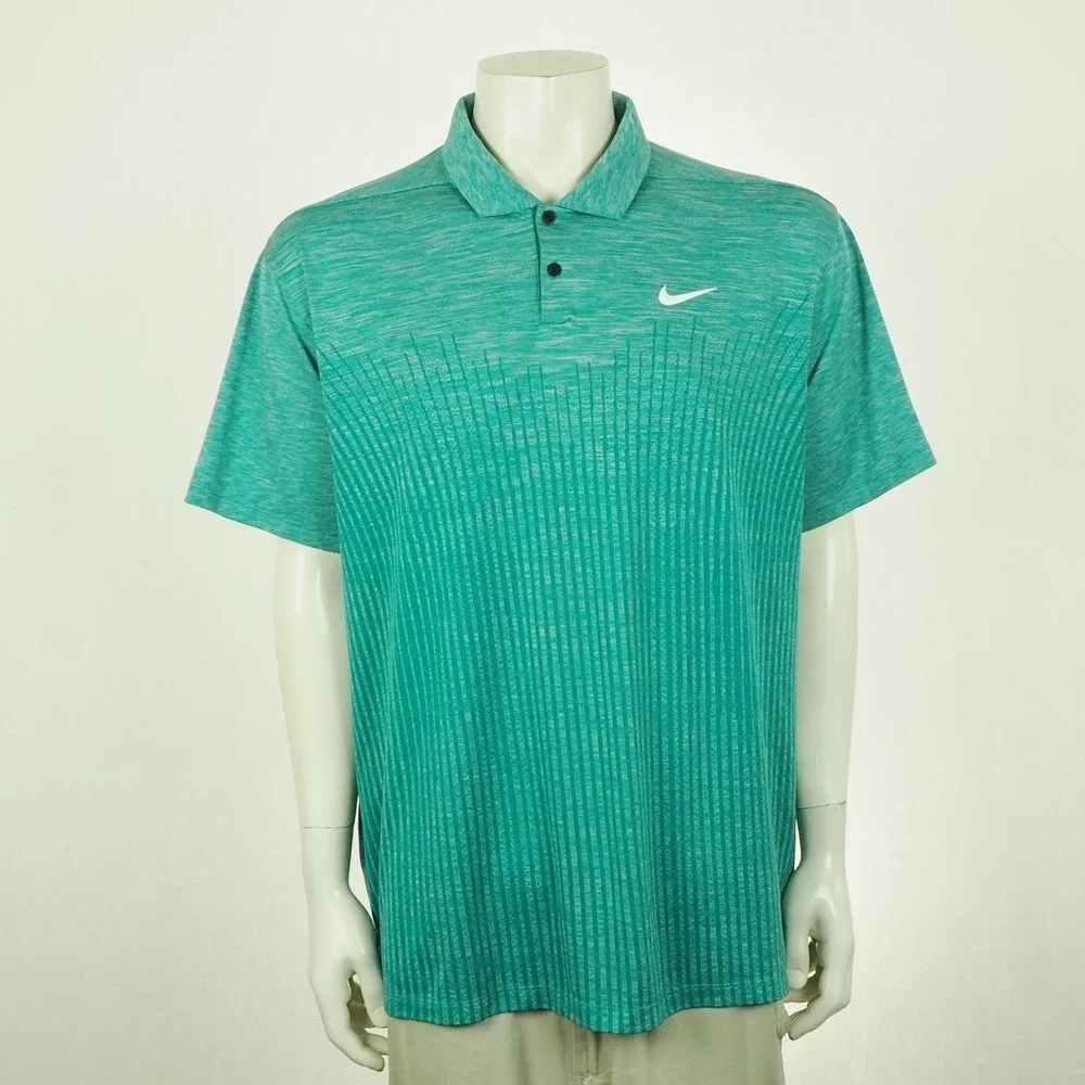 Nike Golf Dri-Fit ADV Vapor Engineered Polo Shirt Mens 2XL XXL Green Jacquard